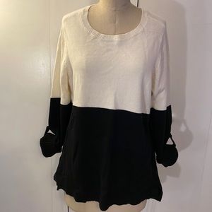 Charter Club woman ribbed sweater in black and white